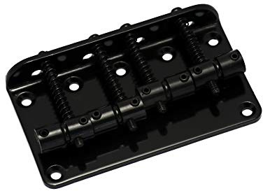 Metallor 4 string Bass Bridge Hard Tail Fixed Top Load Bridge Compatible with Jazz Bass Precision Bass Guitar Black.