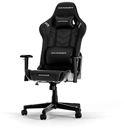 DXRacer (Orginalet) Prince P132 Gamingstol, Konstläder, Svart, Upp till 185 cm