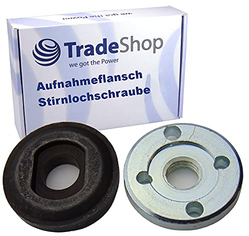 Trade-Shop Set di attacco a flangia da 22 mm + vite elicoidale M14 filettatura per smerigliatrice angolare Bosch GWS 20-180 GWS 20-230 GWS 115 125 180 230