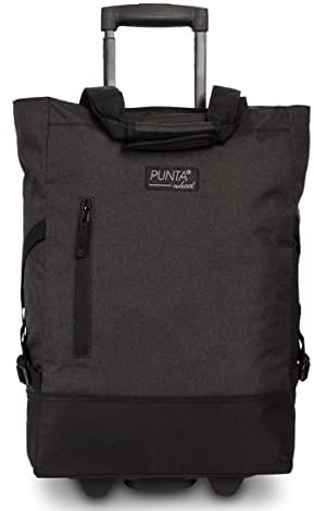 Punta® Einkaufstrolley 33L Schwarz | Einkaufstrolley modern mit Skater-Rollen – leise & leichtgängig | modernes Design | ideal für Einkäufe, Reisen & Sport | Wheel Shopping Roller für unterwegs