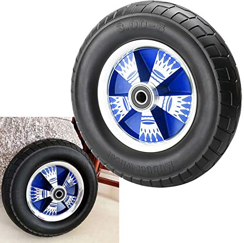 LIGUOYI Schubkarrenreifen Vollgummi 3.50-4/3.00-8 Ø 250/350mm Ersatz Rad Leichtmetallräder Mit Kugellager 20mm Wellenloch Tragkraft 300kg Ersatzrad Schubkarre Pannensicheres - Schachtlos