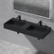 Mai & Mai Lavabo da Appoggio Doppio 120x48x13cm, Lavandino Bagno Colossum12 Lavabo da Minerale Fuso Senza Troppopieno, due Foro per Rubinetteria, Antracite
