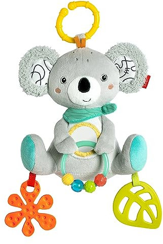 Fehn Juguete bebé koala, Juguete de motricidad con elementos de agarre, Juguete para bebés para morder, agarrar y descubrir, Peluche para bebés y niños pequeños a partir de 3 meses