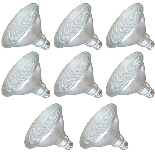 TPMAFF PAR38 Flood Light LED Bulb 18 Watt 1800 Lumens (150 Watt Halogen Equivalent) Indoor/Outdoor Spotlight Bulb, AC 85V-265V, Non-Dimmable, E26/E27 Base (Pack Of 8)