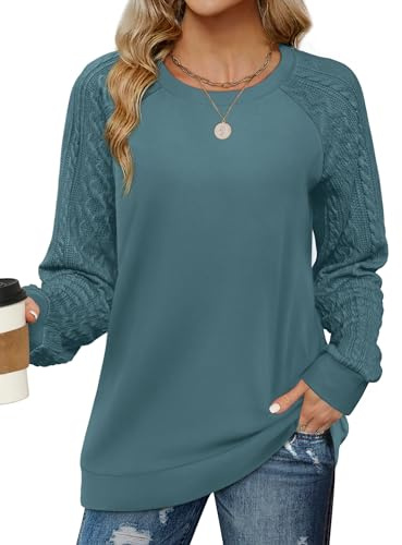 Saloogoe Womens Long Sleeve Tops Fashion Soft Sweaters Business Casual Clothing XL