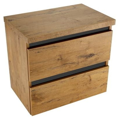 paplinskimoebel - Waschbeckenunterschrank mit Aufsatz 60 cm Breite Soria Top, Badezimmerschrank mit Aufsatz, Unterschrank für Aufsatzwaschbecken, Waschbeckenunterschrank Holz - Lancelot Eiche