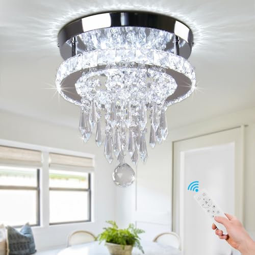 Cainjiazh LED Kristall Deckenleuchte Moderne Deckenleuchte Kronleuchter Deckenlampe Rund Unterputz Pendelleuchte Deckenleuchten für Schlafzimmer Wohnzimmer Küche Schlafzimmer Wohnzimmer (dimmbar)