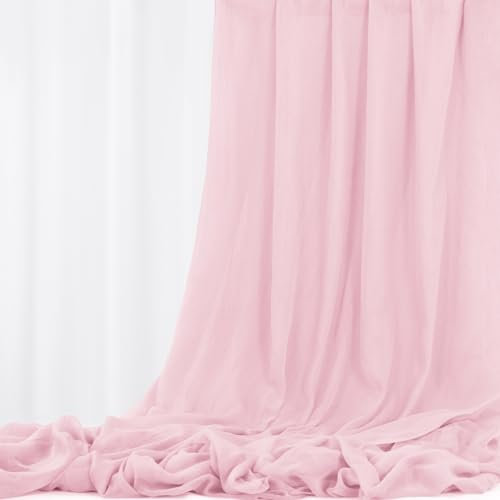 Hell-Pink Käsetuch Dekostoff für Tischläufer Hochzeitsbogen Querbehang, Weich Dünn Drapierungsstoff DIY Käsetuchstoff für Stuhlschärpe Servietten Hochzeitsdekoration - 9,2 m x 90 cm