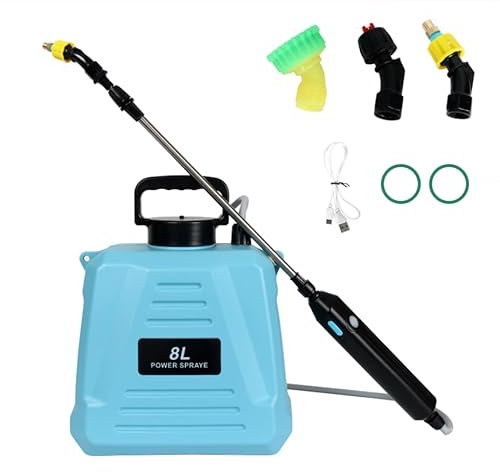 Pompa Elettrica per Piante Nebulizzatore a Batteria Spruzzatore Giardino a Spalla Ricaricabile Pompa Irroratrice a Batteria 8L Portatile (8 Litri)