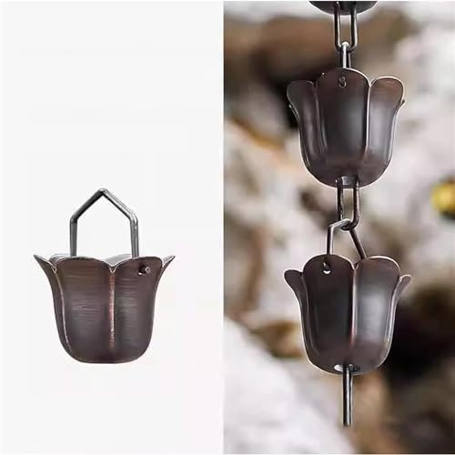 WaiDXn Copper Rain Chain For Gutters, Roof Rain Collector/diverter, Metal Chain Rain Chain(5m/16ft)