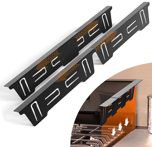 2 Pack Expandable Stainless Steel Stove Gap Covers (13.8-27.6), Retractable Fill the Gap Between Stove & Counter Top with Heat Resistant Range Trim & Guard, Slide-in Seamless Kitchen Accessory Kit