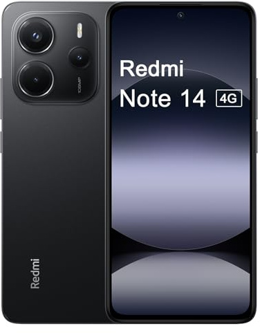 Xiaomi Redmi Note 14 4G Smartphone 8GB + 256GB Octa-Core Pantalla AMOLED da 120Hz Batería 5110mAh 33W Negro (Versión Europea)