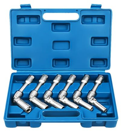 6Pcs Hexagonal Automobile Spark Plug Socket Set 3/8'' Square Universal Joint Universal Screwdriver Wrench