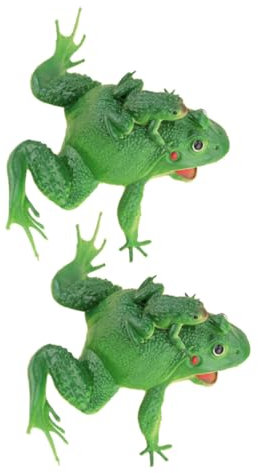 TOYANDONA 2stücke Teiliges Frösche Modellset Realistische Mutter Und Kindfrösche Mit Geräuschfunktion Als Gartenornament Oder Spielzeug Für Junge Mädchen Fördert Kreatives Spiel Und