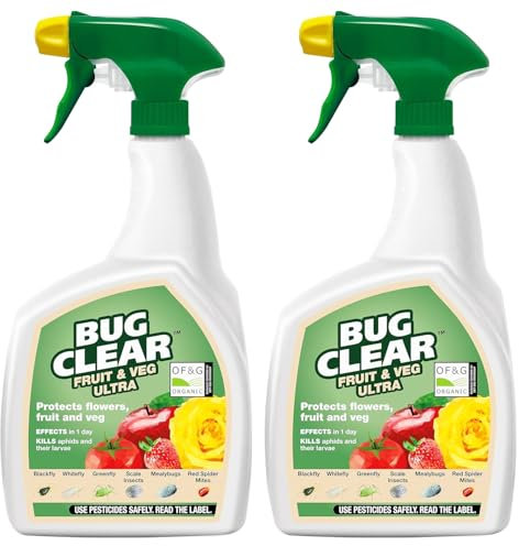 Fruit & Veg 2 Pack (2 x 800ml) – Natural Insecticide Spray for Edible Plants | Controls Aphids, Red Spider Mites, Scale & Whitefly | Ready to Us