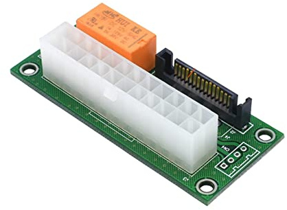FNDWJ Tarjeta adaptadora de sincronización de fuente de alimentación de 24 pines a 4 pines/SATA Molex sincrónica Dual PSU ATX Add2psu para minería (5 unidades a SATA verde)