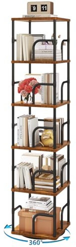 IBUYKE Librería Giratoria de 5 Niveles,Estanteria Madera,Marrón TBC005H