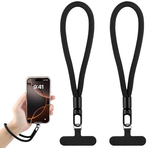 Aihoom 2Pcs Phone Wrist Strap, Universal Anti-Theft Mobile Lanyard, Compatible with iPhone, Samsung, Cellphone Case, Minimalist Hand Wristlet for Security and Safety Anti Loss/Theft