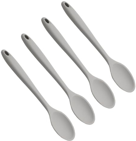 WEKADRIN 4 piezas Cucharas de Silicona Multipropósito para Sopa y Resistentes y Seguras para Adultos Cocina Diaria