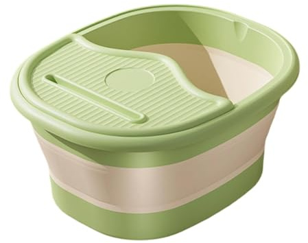 Amagogo Bassin pliable pour le bain de pieds, bac à lessive, seau de pêche, seau de massage pour voiture et, Vert
