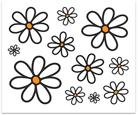 4R Quattroerre 6140 Adesivi Sticker Margherite, 10 x 12 cm