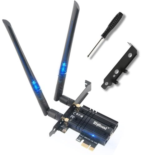 Scheda WiFi PCIE per PC, adattatore wireless Bluetooth 4.2 AC7265 802.11ac 1200 Mbps Dual Band WiFi Scheda di rete PCI-E per desktop Windows 11/10/8.1/8/7 32 e 64 bit, Linux4.2+