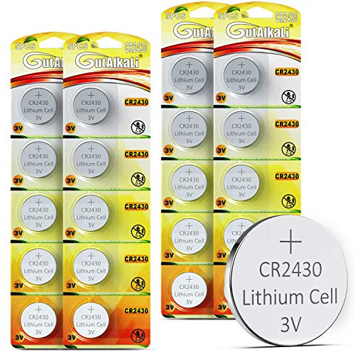 GutAlkaLi 20 Stück CR2430 3V Lithium Knopfzelle Elektro CR 2430 Lithium
