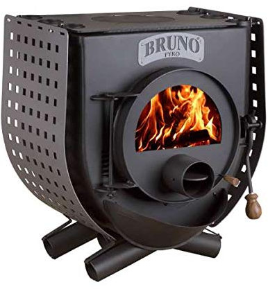 Werkstattofen Bruno Pyro I mit Herdplatte - 13 kW Warmluftofen - Energieeffizienzklasse A - Zulassung für Deutschland und Schweiz - BimSchV (ohne Untergestell, Seitenverkleidung Quattro)