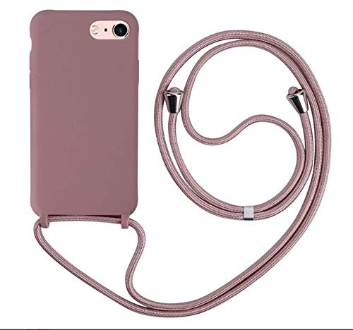 MEVIS Liquid Silikon Handykette Hülle für iPhone 6/6S/7/8,Verstellbarer Halskette Silikon Handyhülle-Lotus Farbe - 4.7 Zoll