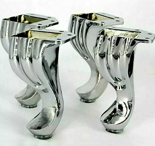 mm08enn Shell Chrome feet Legs Metal Furniture, Wardrobe, Bed, Sofa Feet Legs