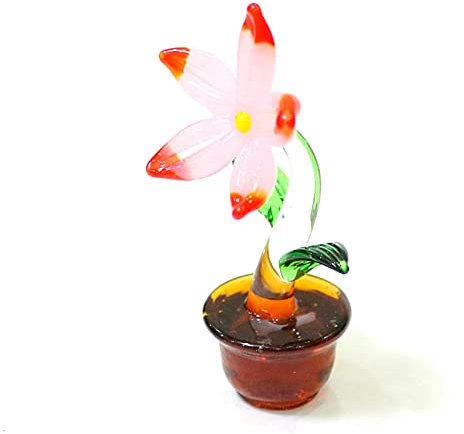 COOKOE Künstliche Blumendekoration, Bunte Glasblumen, Mini-Figuren, Basteln, Ornament, schöne kreative Briefbeschwerer, Heimdekoration, Geschenk