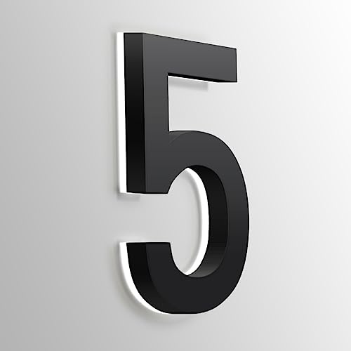 Numéros D'adresse Signe Grand Numéro de Maison LED Flottant Rétroéclairé Moderne Pour L'extérieur Numéro D'adresse de Maison LED Illuminé Noir Pour Mur
