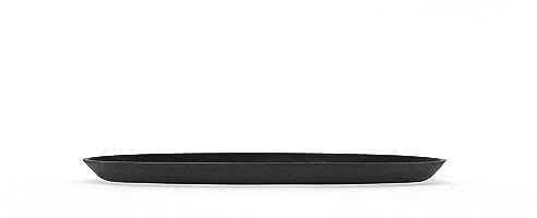 ECOPOTS Sofia Soucoupe ovale gris foncé pour pot Sofia 56 – Extérieur 49 x 13 cm/intérieur 42 x 10 cm – Soucoupe pour pot de plantes en plastique recyclé – Dessous de plat moderne pour l'intérieur et