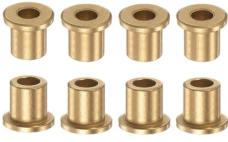 QUARKZMAN 8Stk Flansch Gleitlager Hülse Sinterbronze Buchsen 6x10x12mm | Selbstschmierende Lager mit 14x2mm Flansch Niedrigem Reibungskoeffizienten für Elektromotoren, 3D-Drucker, Maschinenbau