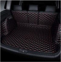 LXBSXY Auto Leder Kofferraumwanne Kofferraummatte für VW Touran 7seats 2006-2023,VollstäNdige Einkreisung Kofferraum Schutzmatte Kofferraumwanne Teppich rutschfest Staubdicht ZubehöR,E/BlackRed