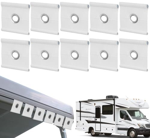 10 ojales para toldo, tira de tubería universal para riel, tubería de ojal de camping resistente, anillo de ganchos de riel de caravana, bandas de tubería de toldo para tienda de campaña, caravana,