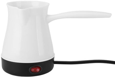 SENECESLI Tetera Turca Eléctrica, Cafetera Turca de Acero Inoxidable de 300 Ml, Cafetera Eléctrica, Tetera Calentadora de té y café para el Hogar y Viajes (White)