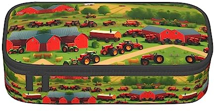 TTYDOKLA Mehrzweck-Federmäppchen mit Traktor-Farm-Aufdruck, ästhetisch ansprechende Tasche, reichlich Stauraum, Schwarz , Einheitsgröße, Schlüsseletui