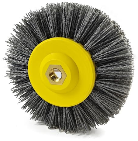 Durable M14 Cepillo de Alambre para Taladro, Herramienta Eficiente para Esmerilar y Pulir Superficies Metálicas, Cepillo Taladro para Amoladora Angular (amarillo, Talla única)