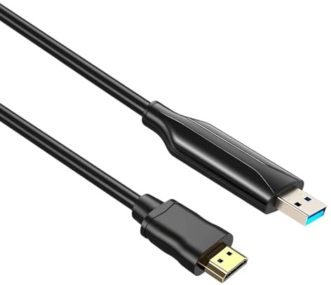 iHaospace USB 3.0 auf HDMI Adapter Kabel 1,5m, USB 3.0 zu HDMI Adapterkabel, 1080P Full HD für 2 Monitor,PC,Laptop,TV Kompatibel mit Windows 7/8/8.1/10/11/XP/MacOS - Benötigt Treiberinstallation