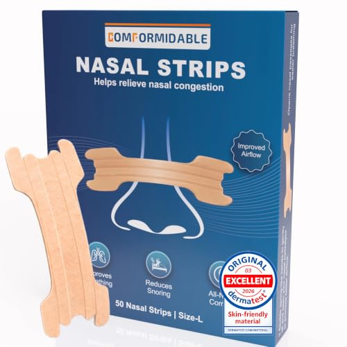 Comformidable Bandes Nasales Anti Ronflement, Couleur Chair, 50 Pièces
