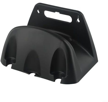 Soporte de manguera montado en la pared perfecto para organizar mangueras de agua y cables en tu garaje (negro)