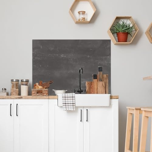CREARREDA Panneau anti-éclaboussures en aluminium, 84 x 60 cm, facile à appliquer, fabriqué en Italie, protection pour cuisinières et murs, lavable et facile à monter, plaque anti-éclaboussures en