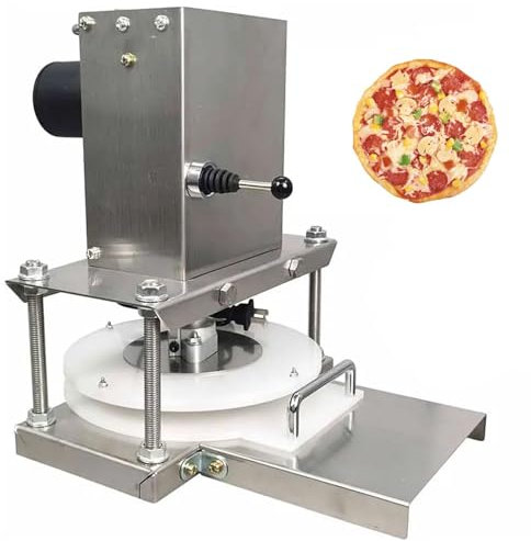 MINHUIJIHUI Electric Tortilla Press 25cm Electric Pizza Dough Press Machine, Stainless Steel Commercial Pizza Dough Machine, Pie Pastry Press for Home/Restaurant/Bakery Use