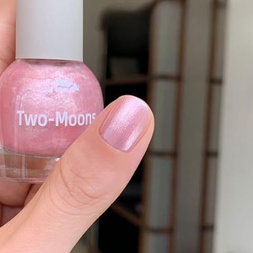 Pearl Nail Polish - Pearlescent Pink Nail Polish - Mermaid Shimmer Nail Varnish - Holographic Quick Dry Iridescent Polish Strengthener Long Last - No Chip No UV Nail Art For Women DIY at Home Summer