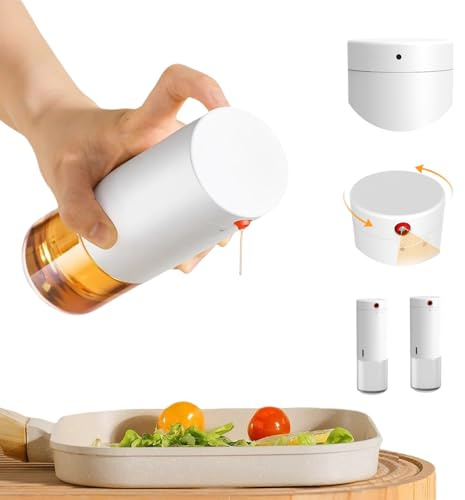 ＬＡＭＡＳＥＤ Bouteille Verseuse à Huile et Vinaigrette en Verre avec Bec Anti-Goutte - 280 ML (9.5 FL oz) - pour Huile d'olive, Vinaigrette et Sauces (2 Blancs)