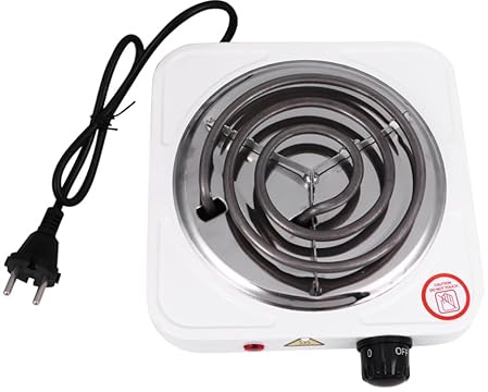 Estufa Eléctrica Portátil Quemador 1000 W para Encimera | Placa de Inducción de Color Claro, Antiestática, Protección contra Sobrecalentamiento, Metal y Plástico