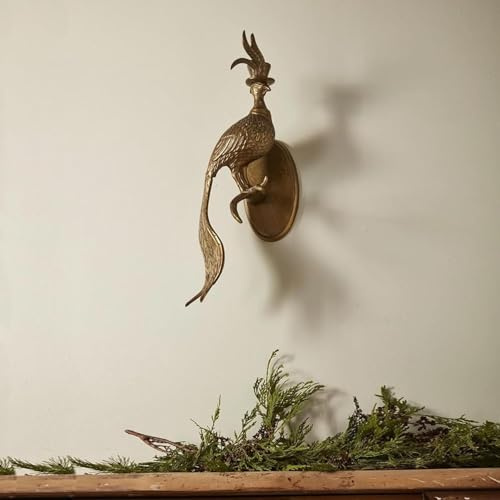 gresonic Adorno de Pared en 3D, cabezas de animales para esculturas suspendidas de arte mural, decoraciones de resina bronceada para el hogar (Cabeza de pájaro en resina)