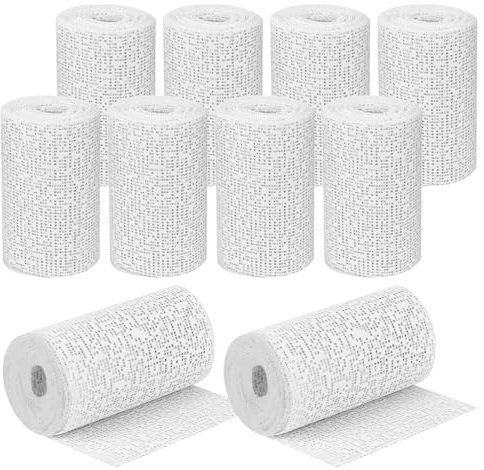 8x Rotolo garze gesso 10cmx270cm Rotoli bende gessate calco pancione asciugatura rapida uso su pelle viso corpo modellismo modelli maschere