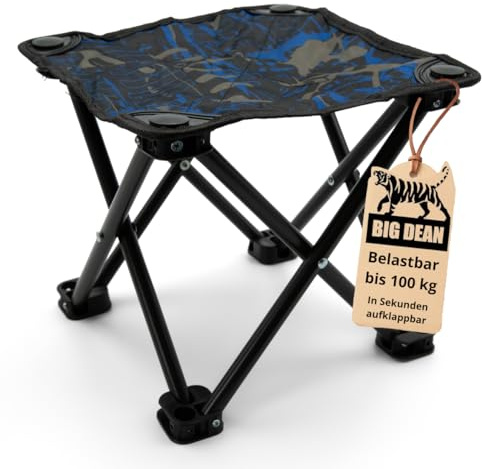BigDean Kleiner Camping Hocker 23cm Angelhocker Campinghocker Dreibeinhocker Falthocker